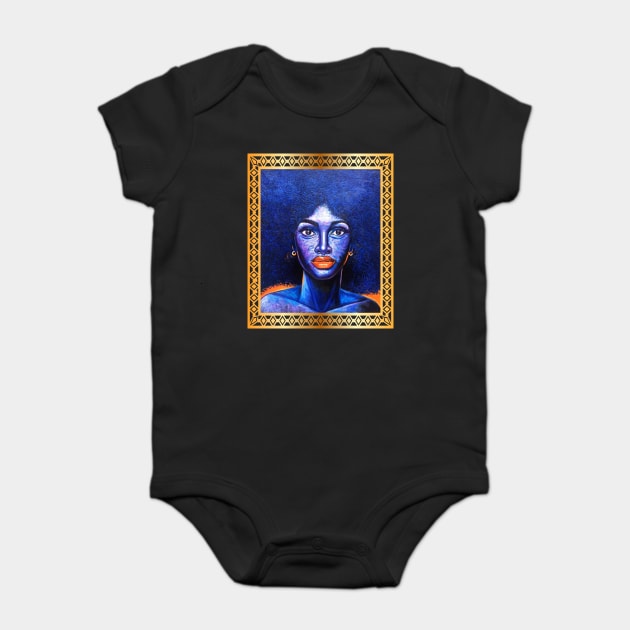 Afro African Woman, Afro Hair, African Artwork Baby Bodysuit by logiamerch